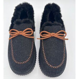 Skechers Women's Moccasin Cozy Lined Slippers Cozy Ojai-Black Size 8 Comfort